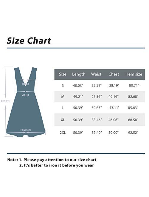 Wantdo Women's Maxi Dress Floral Print V Neck Casual Long Dress Plus Size
