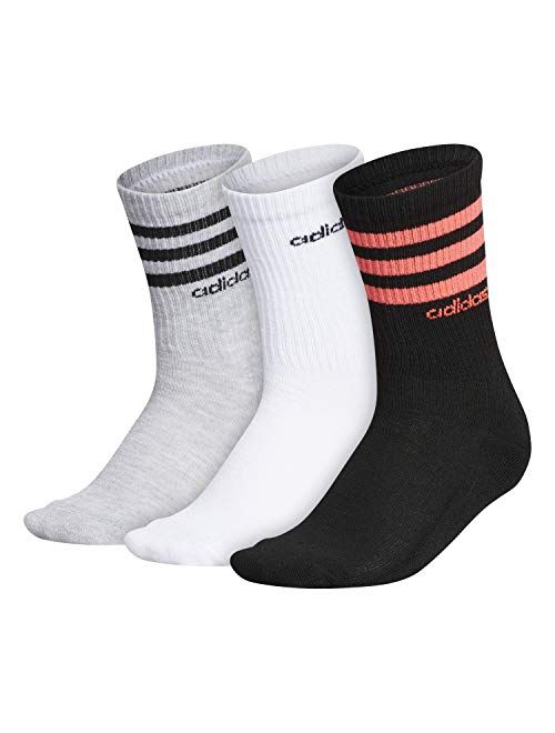 adidas womens 3-stripe Crew Socks (3-pair)