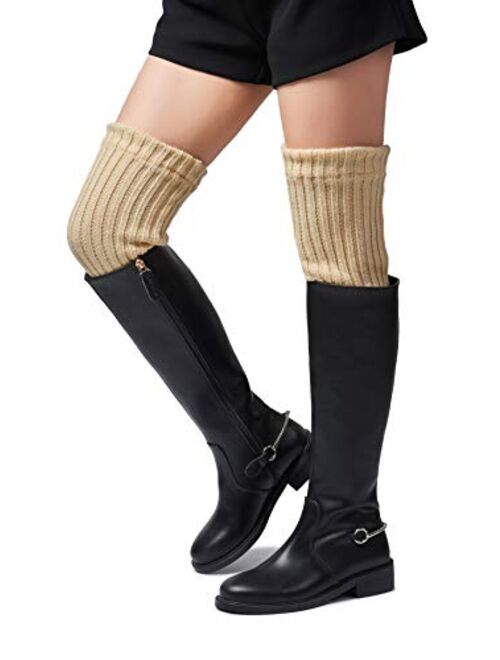 Leotruny Women's Winter Over Knee High Footless Socks Knit Leg Warmers