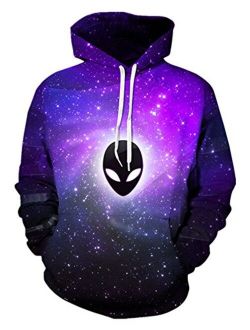 GLUDEAR Men's Novelty 3D Graphic Printed Pullover Hoodie Hooded Sweatshirt