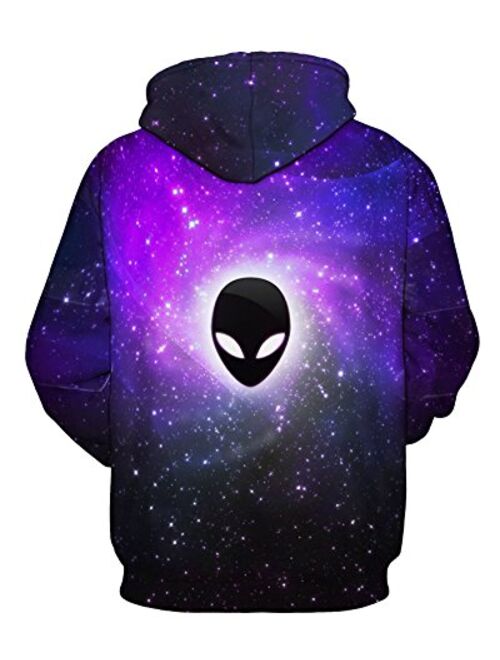 GLUDEAR Men's Novelty 3D Graphic Printed Pullover Hoodie Hooded Sweatshirt