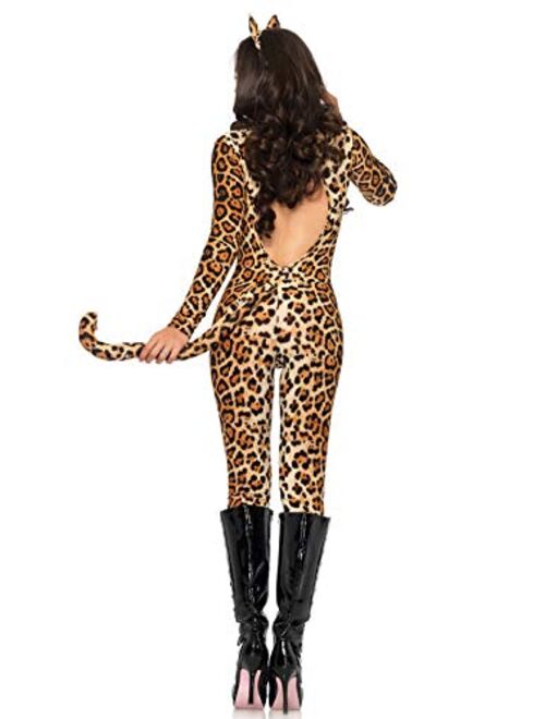 Leg Avenue Women's 3 Piece Sexy Cheetah Warm Catsuit Costume