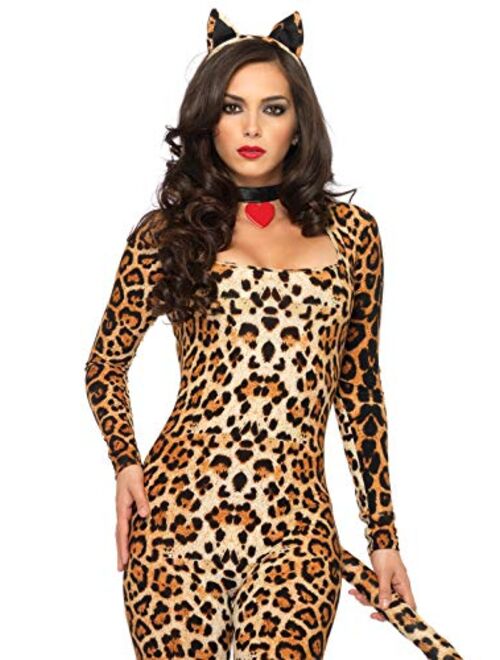 Leg Avenue Women's 3 Piece Sexy Cheetah Warm Catsuit Costume