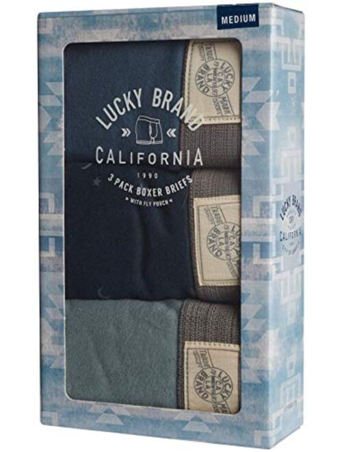 Lucky Brand Men's Cotton Boxer Briefs (3 Pack)
