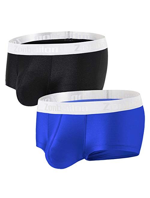 Buy ZONBAILON Men's Sexy Underwear Bulge Pouch Ice Silk Underpants Low ...