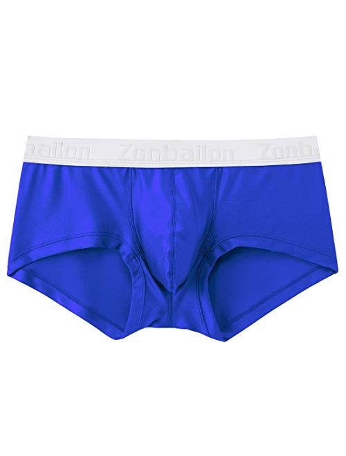 ZONBAILON Men's Sexy Underwear Bulge Pouch Ice Silk Underpants Low Rise Trunks Short Leg Boxer Briefs