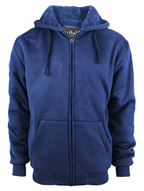 Thick Fleece Lined Full Zip Up Winter Warm Sweatshirts Work Jackets Gary Com Heavyweight Sherpa Hoodies for Men 