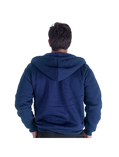 Gary Com Heavyweight Sherpa Hoodies for Men, Thick Fleece Lined Full Zip Up Winter Warm Sweatshirts Work Jackets