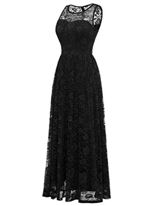 Wedtrend Women's Floral Lace Long Bridesmaid Dress Party Gown