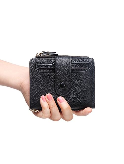 PVC Faux Leather Wallets for Women, Artificial Leather Gift Box  Packing Ladies Small Cute Purses with Zipper Coin Pocket Women's Mini  Wallet with ID Window Girls Zip Around Wallet Credit Card