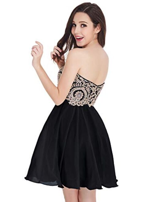 Babyonlinedress Tulle Lace Applique Juniors Formal Cocktail Homecoming Dresses