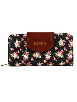 SeptCity Womens Long Cute Floral Wallet Clutch,Gift for Her