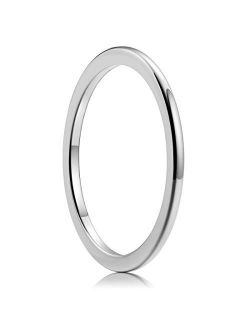 King Will Basic Men's 2mm 4mm 6mm 8mm High Polished Comfort Fit Domed Tungsten Carbide Ring Wedding Band
