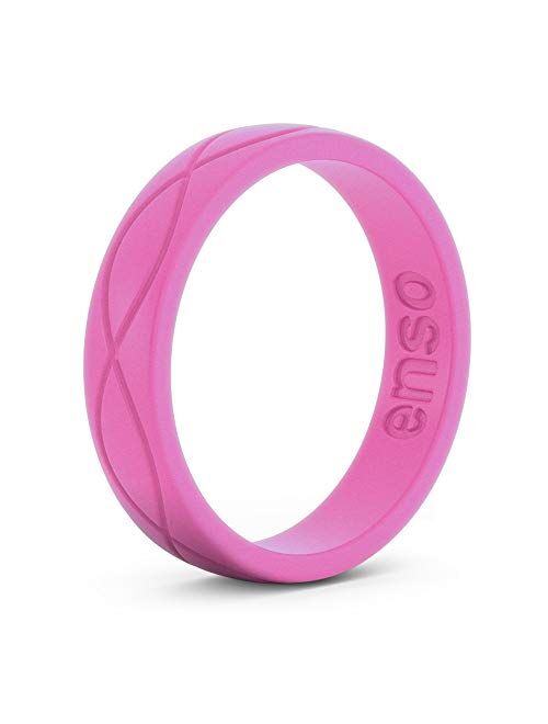 Enso Rings Womens Infinity Silicone Wedding Ring Hypoallergenic Wedding Band for Ladies Comfortable Band for Active Lifestyle 4.5mm Wide, 1.5mm Thick