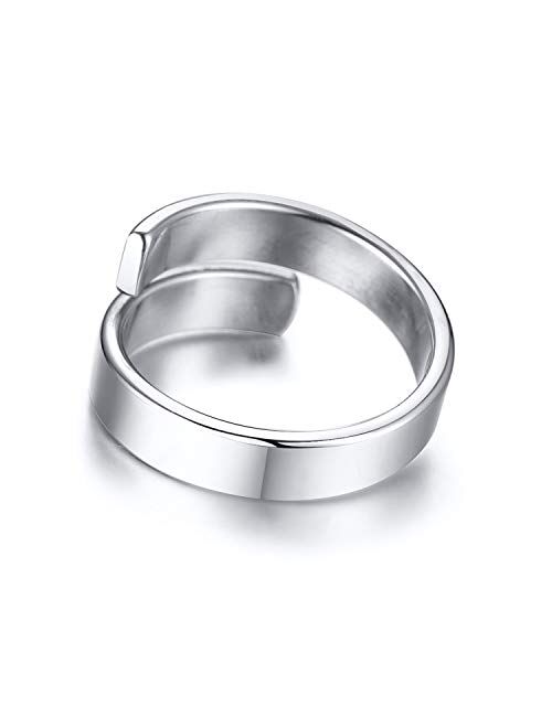 XOYOYZU Inspirational Rings for Women Statement Stainless Steel Spiral Wrap Twist Ring Encouragement Personalized Jewelry Birthday Gifts