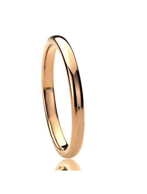 Prime Pristine 2mm 4mm 6mm 8mm Mens Womens Titanium Wedding Band Ring Silver/Gold/Rose Gold/Black Band Ring
