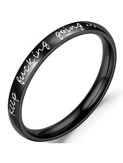 Jude Jewelers Stainless Steel Stackable Keep Fucking Going Inspirational Graduation Engraved Ring