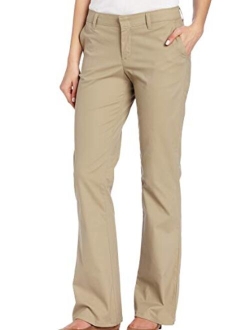 Women's Flat Front Stretch Twill Pant Slim Fit Bootcut