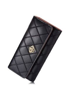 Women's wallet Elegant Clutch Crown Wallet Long Purse Leather Wallet