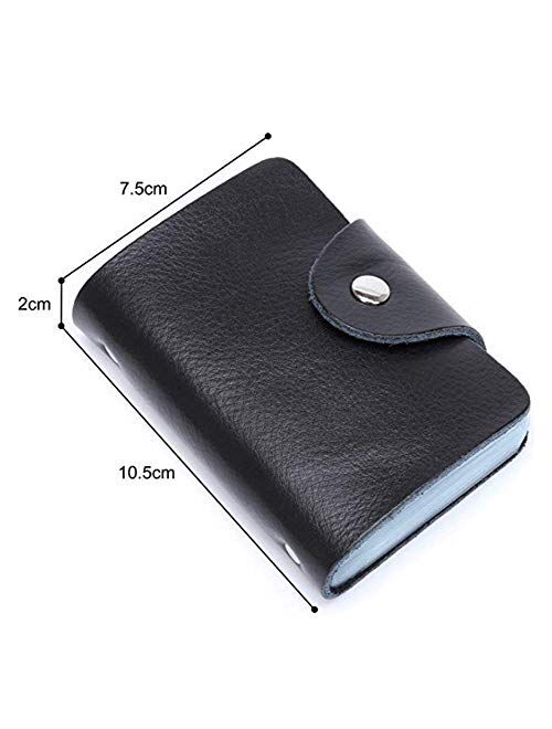 Unisex Small Leather Credit Card Holder Transparent Plastic Protector Sleeve- 2 Pack