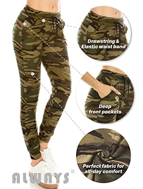ALWAYS Women Drawstrings Jogger Sweatpants - Premium Soft Stretch Pockets Pants