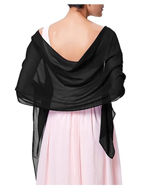 Kate Kasin Soft Chiffon Scarve Shawls Wraps and Pashmina for Evening Party Dress