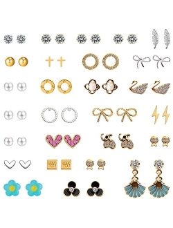 UHIBROS Stud Earrings, hypoallergenic Earrings for Girls Stainless Steel Cute Earring Jewelry Set