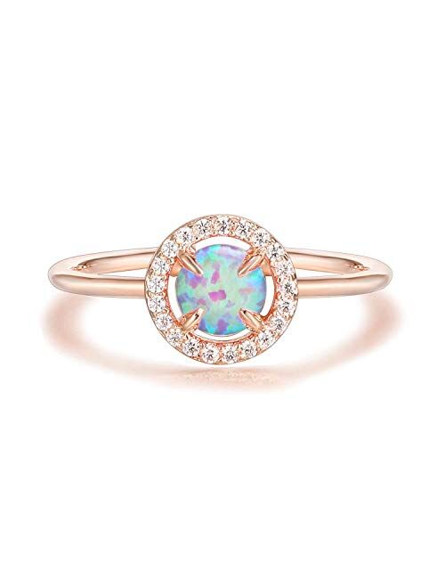 PAVOI 14K Gold Plated Cute Opal Ring, Adjustable | Gold Rings for Women