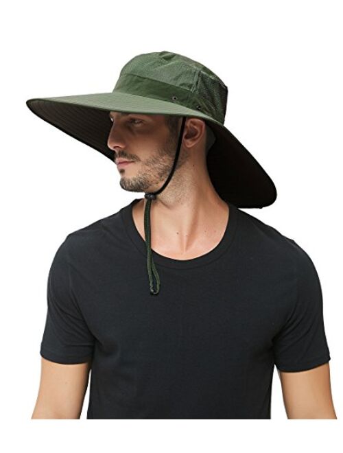 Super Wide Brim Sun Hat-UPF50+ Waterproof Bucket Hat for Fishing, Hiking, Camping