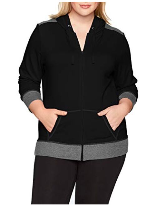 JUST MY SIZE Women's Plus Size Active French Terry Full-Zip Hoodie