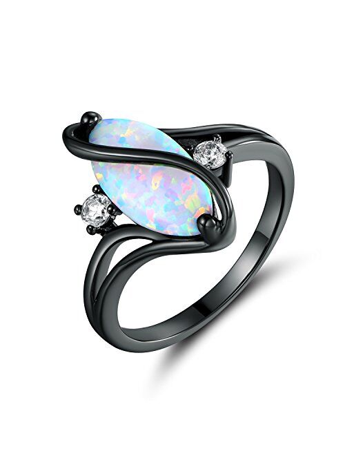 Barzel Rose Gold & White Gold Plated Created Ruby, White Fire Opal & Cubic Zirconia Accents Ring