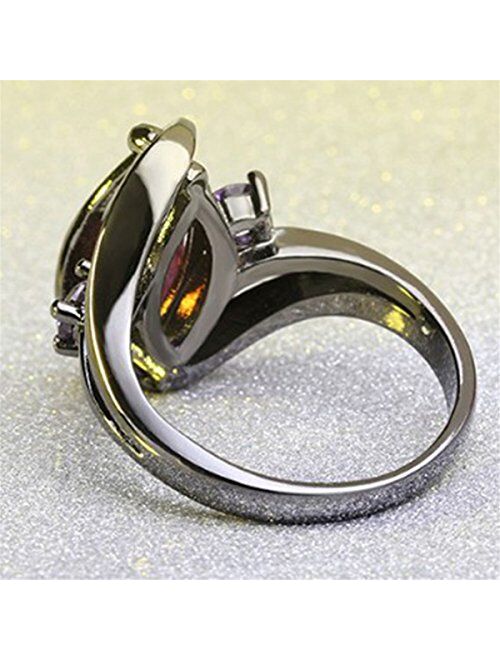 ECYC Trendy Engagement Wedding Rings Women Horse Eye Cz Black Gold Rings