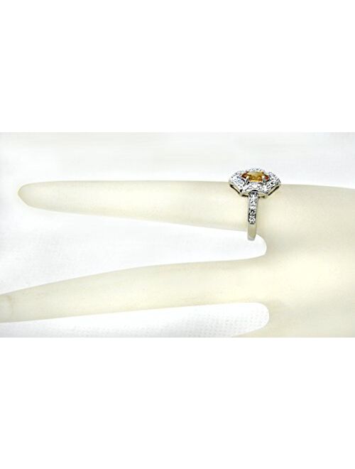 RB Gems Sterling Silver 925 Ring Genuine Gemstone Marquise Shape 0.70 Carat with Rhodium-Plated Finish