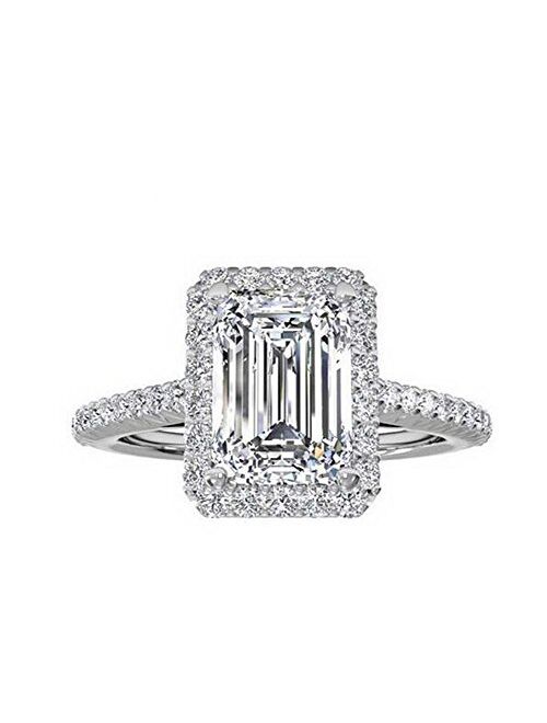 TenFit Jewelry Women's Ring 18k Gold Plated Square Cubic Zircon Engagement Ring 118
