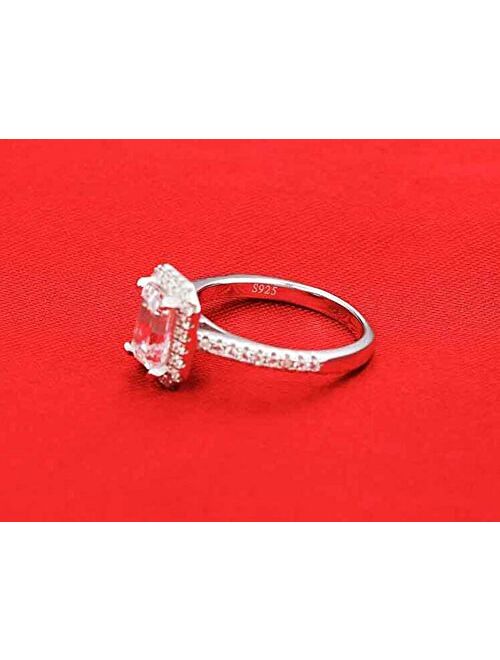 TenFit Jewelry Women's Ring 18k Gold Plated Square Cubic Zircon Engagement Ring 118