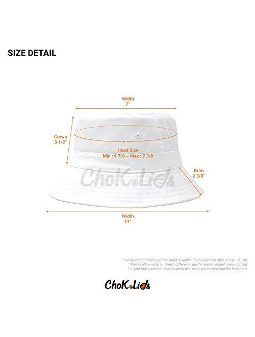 CHOK.LIDS Cotton Bucket Hats Unisex Wide Brim Outdoor Summer Cap Hiking Beach Sports