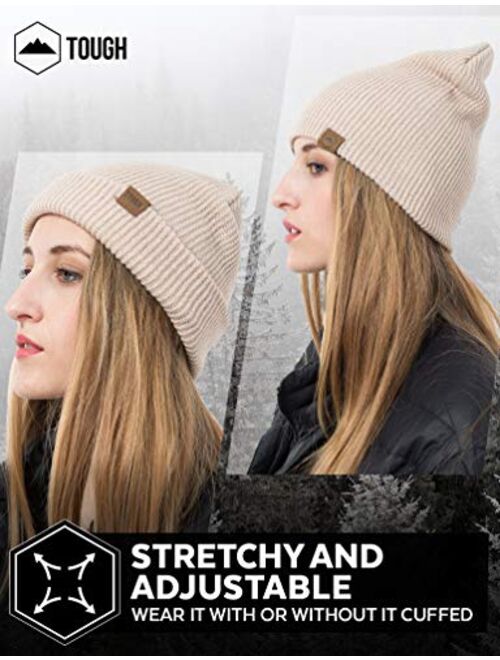 Winter Beanie Knit Hats for Men & Women - Warm, Stretchy & Soft Daily Ribbed Toboggan Cap