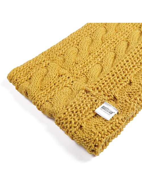 QUEENFUR Winter Women Thick Cable Knit Ribbed Infinity Circle Loop Scarf