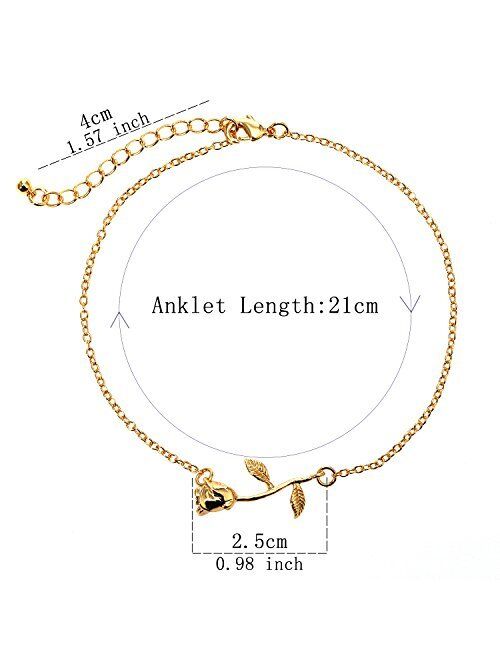 3UMeter Rose Gold Anklets for Women Beach Anklet Set for Teen Girls 925 Sterling Silver Infinite Anklet in Great Foot Bracelet Jewelry Gift