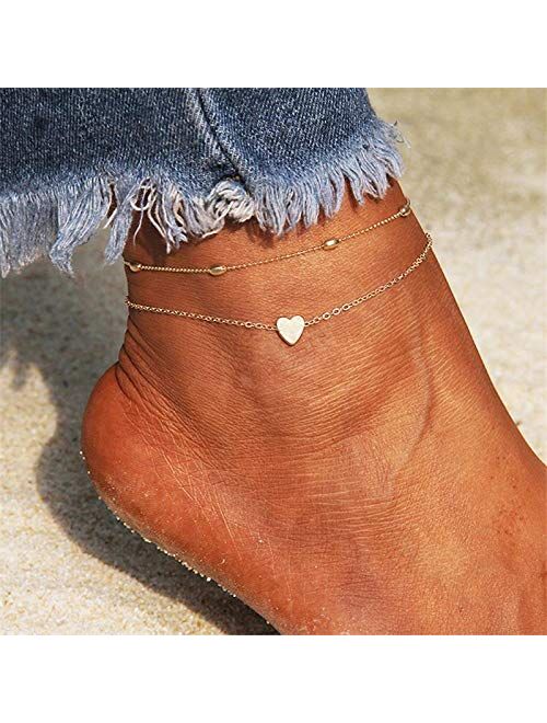 Artmiss Boho Starfish Anklet Seashell Pendants Anklets Lovely Ankle Bracelet Foot Jewelry for Women Summer Barefoot Beach Anklet
