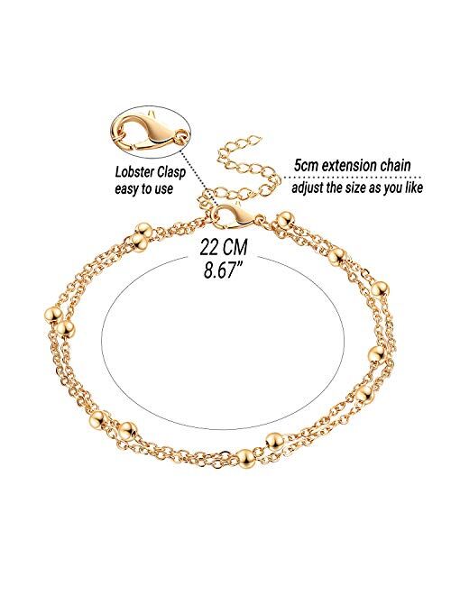 Fesciory Women Anklet Adjustable Beach Ankle Chain Gold Alloy Foot Chain Bracelet Jewelry Gift