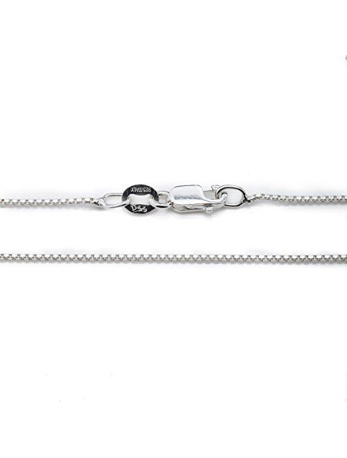925 Sterling Silver .8MM Box Chain - Italian Necklace - Super Thin & Strong - 16" - 30"