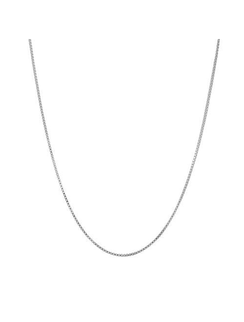 Nickel Free Sterling Silver 1 mm Italian Box Chain Necklace or Bracelet 