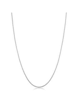 Kooljewelry Sterling Silver Round Cable Chain Necklace (1.2 mm, 1.6 mm or 2.1 mm)