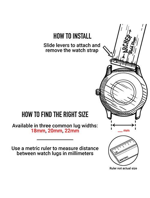 Archer Watch Straps - Seat Belt Nylon Quick Release Watch Bands | Multiple Colors, 18mm, 20mm, 22mm