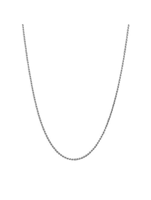 Sterling Silver 1.1mm Diamond-Cut Rope Chain Necklace Solid Italian Nickel-Free, 14-36 Inch