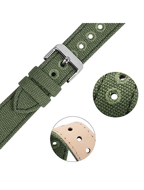 9 Colors for Quick Release Watch Band, Fullmosa Military Canvas Watch Strap 14mm 16mm 18mm 20mm 22mm 24mm Watch Bands for Men Women