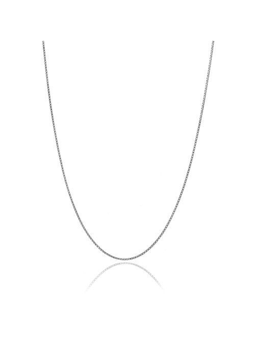 Bling For Your Buck Solid Italian 925 Sterling Silver Very Thin .7mm Box Chain Necklace 14" - 36"