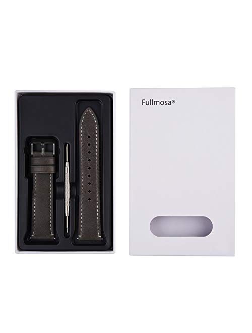 Quick Release Leather Watch Band, Fullmosa 6 Colors Wax Oil 14mm 16mm 18mm 20mm 22mm 24mm Leather Watch Strap