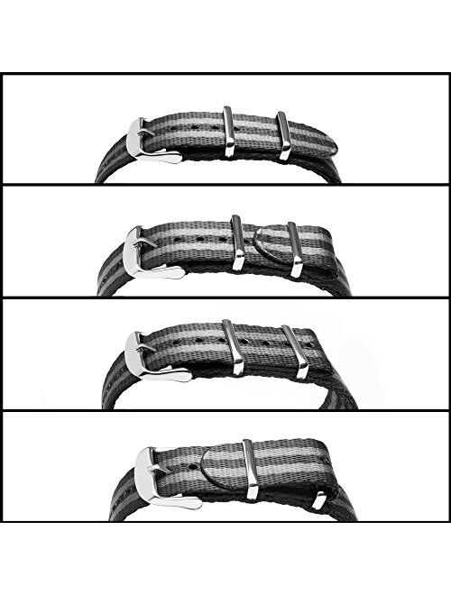 Archer Watch Straps - Seat Belt Weaved Nylon Premium Quality NATO Straps | Heavy Duty Military Style Replacement Watch Band | Choice of Color and Size (18mm, 20mm, 22mm)